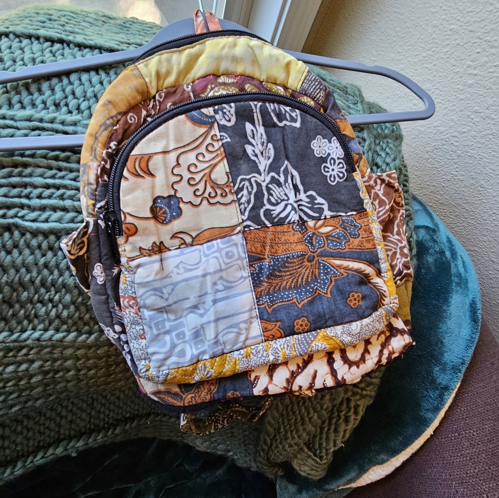 Boho Festival Patchwork Backpack Multicolor Fabric - image 2